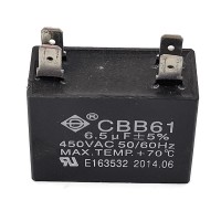 Cbb61 4pins 450v 6.5uf Ceiling Fan Motor Running Starting Capacitor